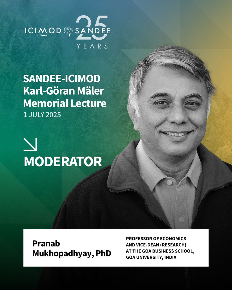 Register now to hear the latest on Forests, Finance &amp; the Future, next Tuesday, 1 July.  

This year’s annual flagship SANDEE-ICIMOD Karl-Göran Mäler Memorial Lecture, the focus will be on ‘REDD+’ - Reducing Emissions from Deforestation and Forest Degradation.  
REDD+, which was