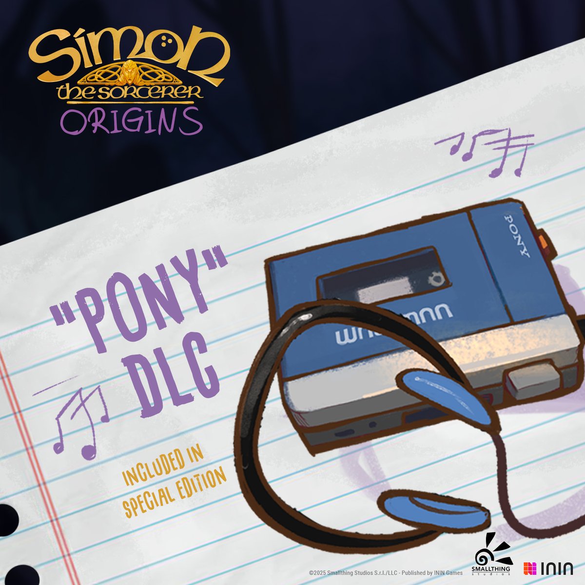One of the things we're especially pleased about with Simon the Sorcerer Origins Special Edition is its exclusive DLC. This "Cassette Player" enables you to play this brilliant new point-and-click adventure while listening to the original Simon the Sorcerer soundtrack!