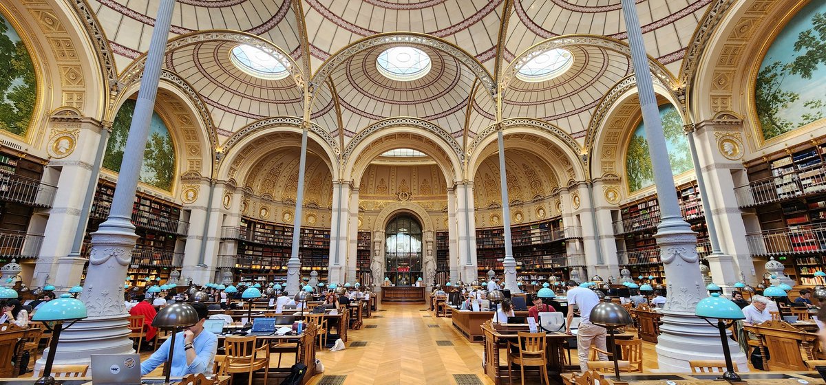 JessicaColleu's tweet image. Study time in Paris in the newly renovated National French Library Richelieu. Magic!