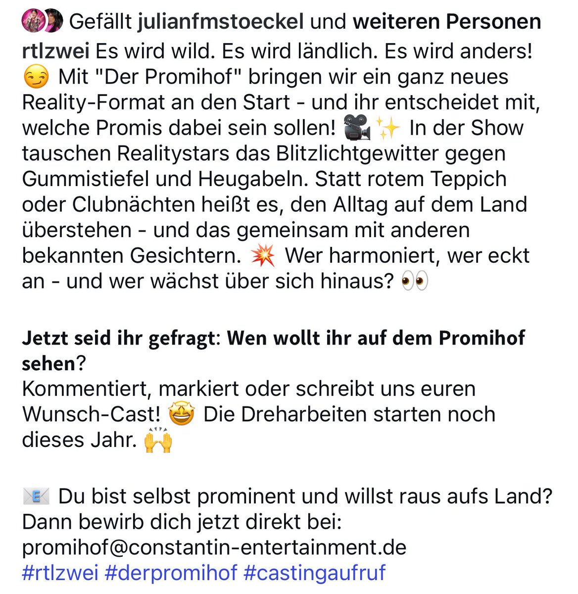 sweettweetangie's tweet image. Da kommt was…. #promihof
An alle „Prominenten“ hier, da könnt ihr euch bewerben 😂😂😂