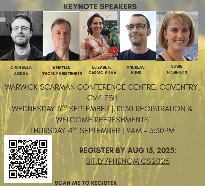 📢 Last chance to present at the 3rd UK Plant Phenomics Conference! Abstract deadline is this Friday, June 27th.
Submit here: cmt3.research.microsoft.com/PhenomUK2025

🔬 Registration closes August 15th.

 Register now: bit.ly/phenomics2025