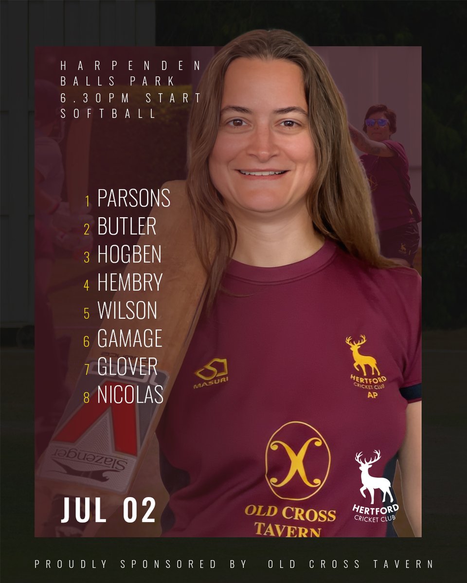 Hertford Cricket Club (@hertfordcc) on Twitter photo Good luck to our women's side who take on <a href="/HarpendenCC/">Harpenden CC 🏏</a> tomorrow evening at 6.30pm. Feel free to come on down to the club to support 🥳 Good luck to our women's side who take on <a href="/HarpendenCC/">Harpenden CC 🏏</a> tomorrow evening at 6.30pm. Feel free to come on down to the club to support 🥳
