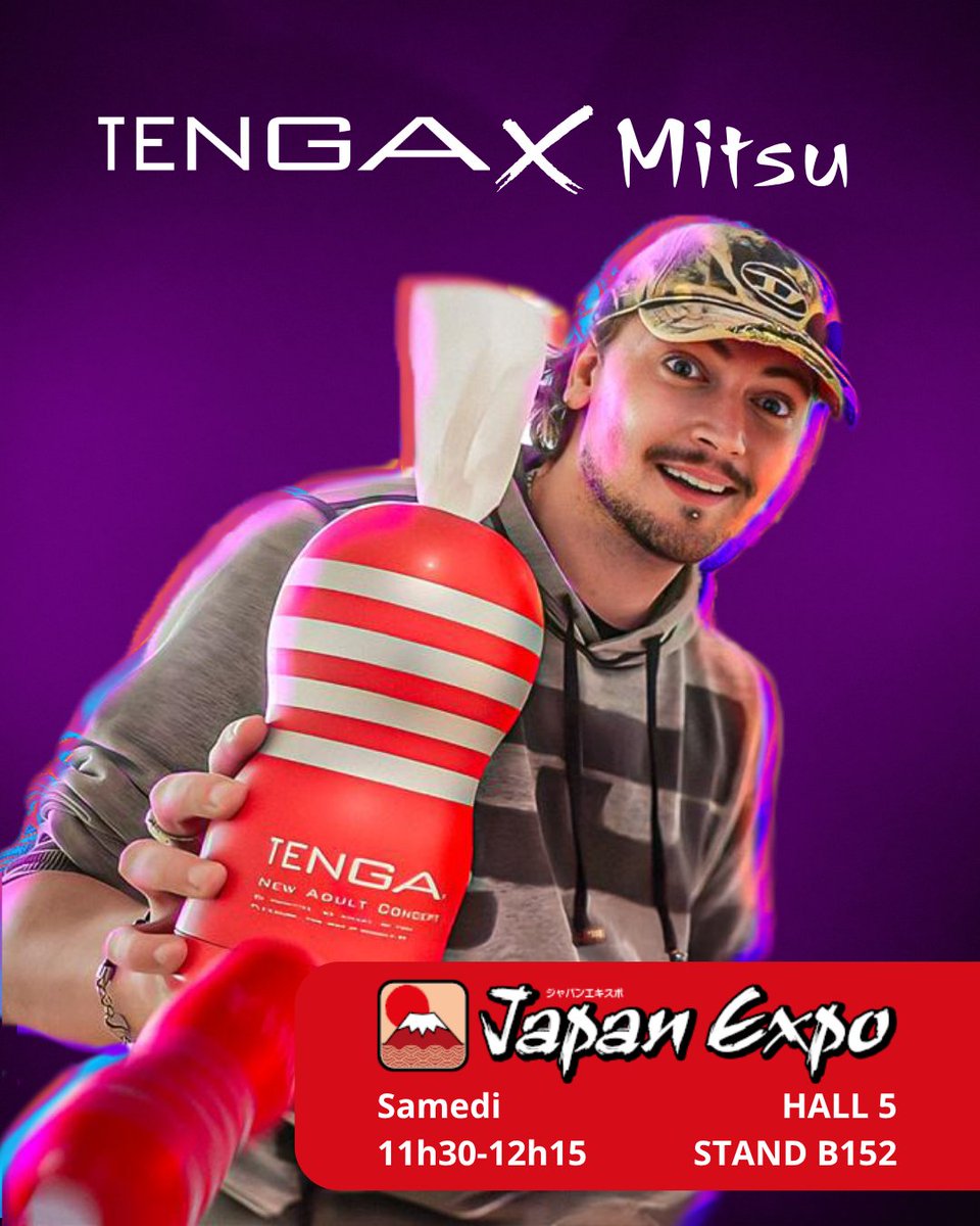 Cette année à la Japan Expo, un invité de marque vous attend sur le stand TENGA… <a href="/Mitsugi_MrM/">MITSU 🇯🇵</a> sera là pour animer un super quiz sur l’univers de TENGA ! 🎉

🧠 Testez vos connaissances et tentez de remporter des lots exclusifs TENGA et iroha 🎁

On a hâte de vous y voir ! ❤️