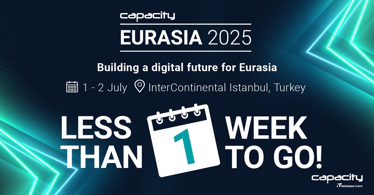 🚨 Less Than 1 Week to Go! 🚨

Capacity Eurasia is almost here but it’s not too late to grab your ticket!

⏳ Time is running out — register now and be part of the region’s most important digital infrastructure gathering!
👉 spr.ly/60134j36B