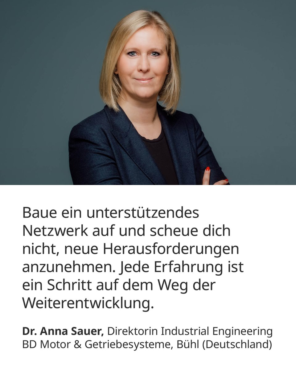 Schaeffler ist stolz auf starke Frauen 🙌💚
Dr. Anna Sauer, Direktorin Industrial Engineering in Deutschland, meistert Herausforderungen mit ihrer Leidenschaft für Mathematik 🤗
Ihr Rat? Entdecken Sie auf unserer Zitatkachel!

#WeAreSchaeffler #TeamGreen #WomenInEngineering