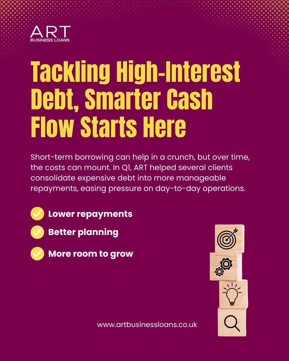 ART_BizLoans's tweet image. Tackling High-Interest Debt: Smarter Cash Flow Starts Here 💡

If you’re feeling the pinch from short-term debt, we might be able to help.

#DebtConsolidation #CashFlowRelief #BusinessFinance #SupportForSMEs #MidlandsBusinesses