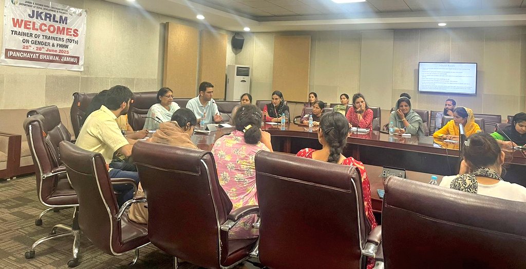 JKRLM (@jk_nrlm) on Twitter photo MD JKRLM Dr. Shubhra Sharma today inagurated a four-day Training of Trainers(ToT) programme on IBCB sub-themes (Gender&FNHW) in Jammu; interacted with the participants and called upon them to serve as ambassadors of JKRLM for gender equality & FNHW initiatives.<a href="/DAY_NRLM/">DAY-NRLM (Aajeevika)</a>
<a href="/diprjk/">Information & PR, J&K</a> MD JKRLM Dr. Shubhra Sharma today inagurated a four-day Training of Trainers(ToT) programme on IBCB sub-themes (Gender&FNHW) in Jammu; interacted with the participants and called upon them to serve as ambassadors of JKRLM for gender equality & FNHW initiatives.<a href="/DAY_NRLM/">DAY-NRLM (Aajeevika)</a>
<a href="/diprjk/">Information & PR, J&K</a>