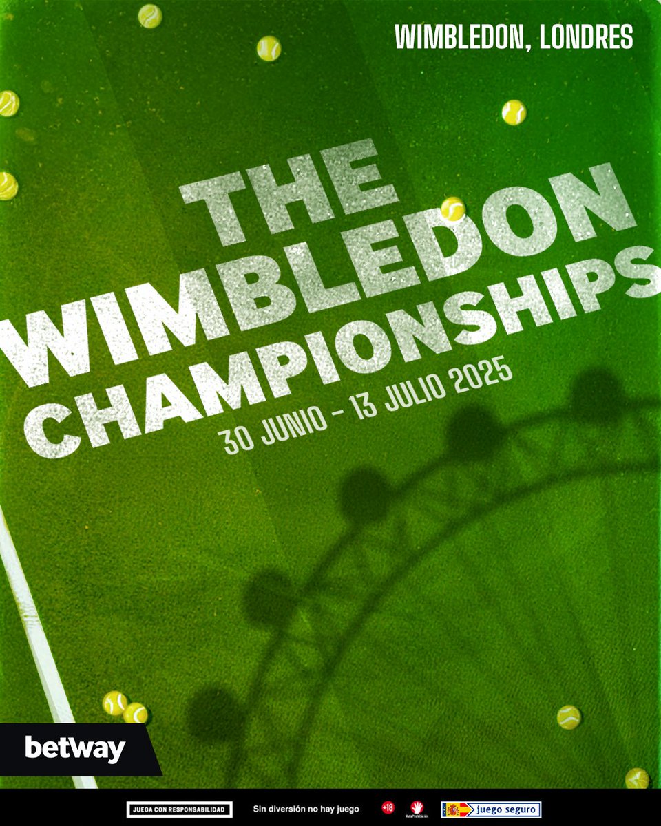 ¿𝑮𝒂𝒏𝒂𝒔 𝒅𝒆 𝑾𝒊𝒎𝒃𝒍𝒆𝒅𝒐𝒏?

El torneo más prestigioso del calendario ya está aquí y en Betway vamos a disfrutarlo a lo grande.

Aquí podrás apostar a TODOS los eventos del torneo y vivir la experiencia del tenis en el Old England Tennis Club.