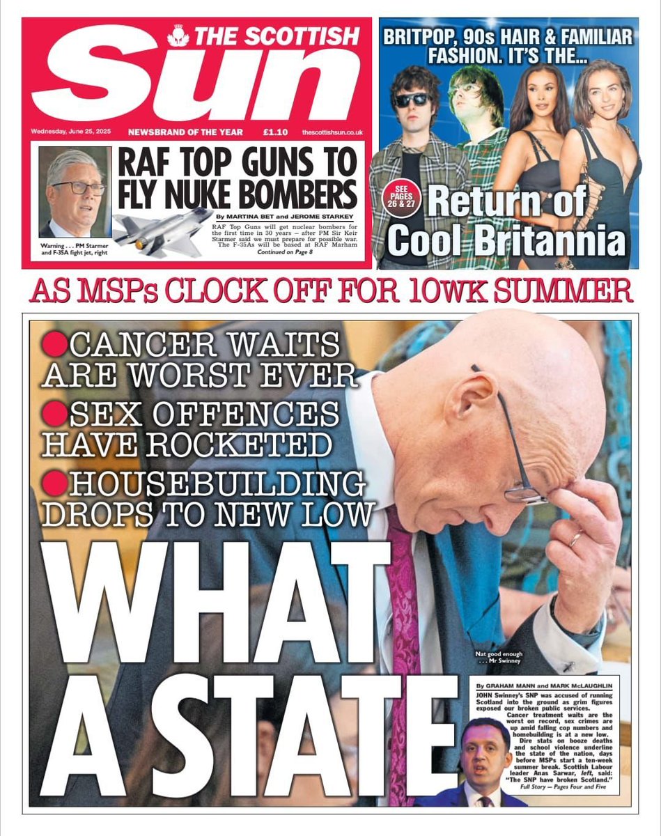 NHS in crisis.

Cancer waits worst ever.

Housebuilding drops to new low.

And sexual crimes on the rise.

This is the price Scots are paying for John Swinney's tired leadership.

It's time for a new direction for Scotland with Scottish Labour.