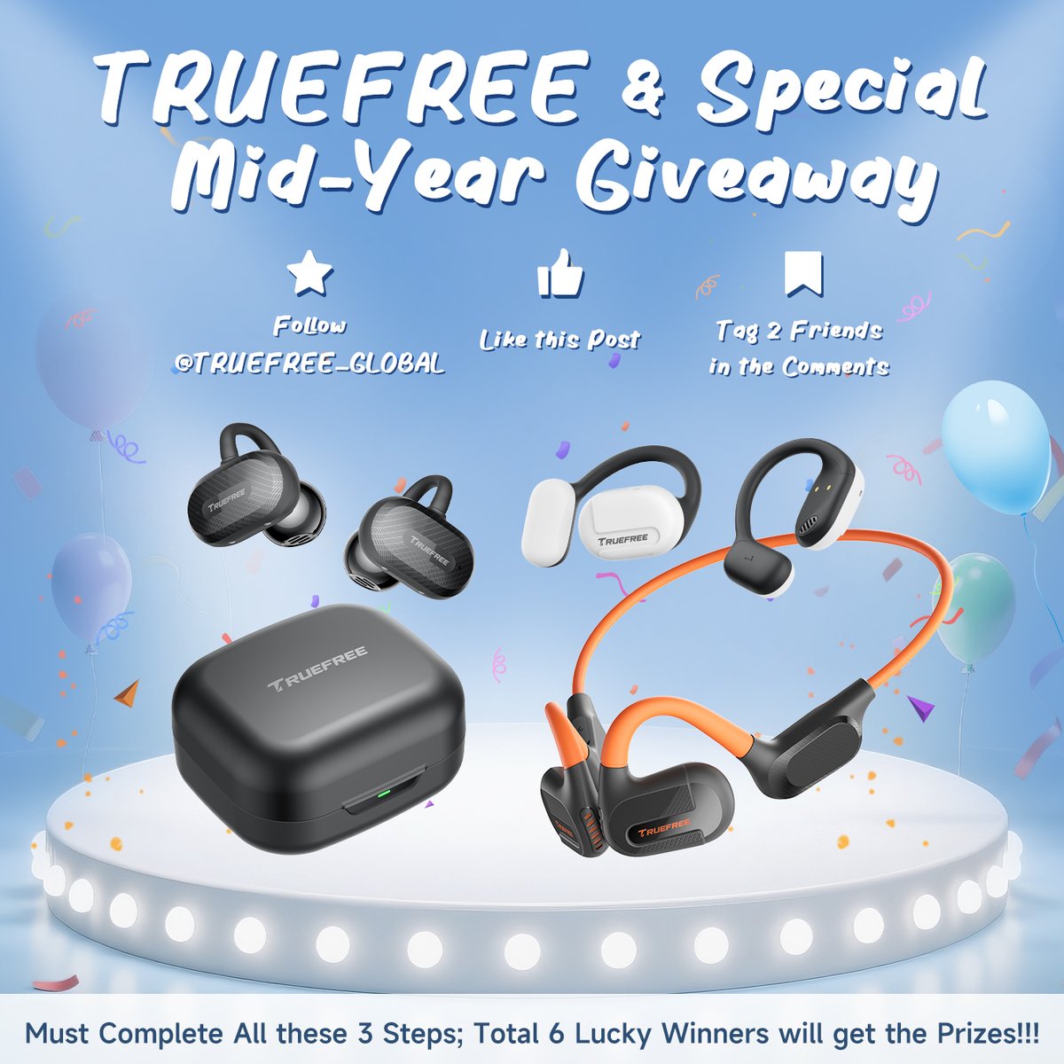 🪩 3 Days Left for the TRUEFREE &amp; Special Mid-Year Level-Up Giveaway

🚀 Fuel your hustle with TRUEFREE Tech! Get to win the perfect audio companion!

👆 Check it out in our 'Pinned Tweet'.

#truefree #Giveaway #gifts #GIVEAWAYS
