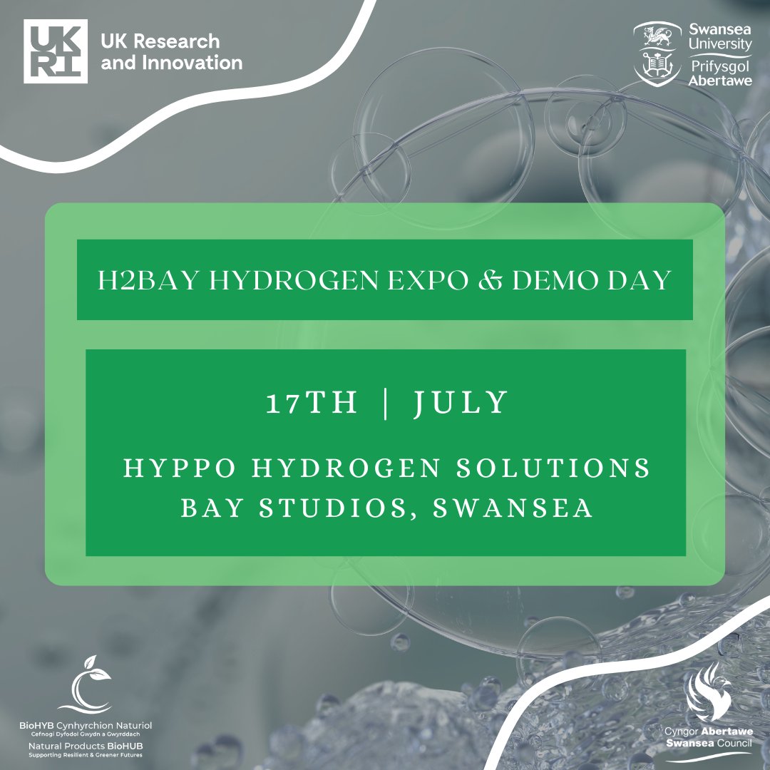 SwanseaBioHUB's tweet image. Decarbonise your business with #hydrogen ♻️

H2Bay Expo25 is a platform designed to spotlight advancements in hydrogen technologies and their role in driving a sustainable future.

🗓️ Date: 17th July
📍 Location: Bay Studios, Swansea

Sign up &amp;gt;&amp;gt; bit.ly/4d3p1o0

#Swansea