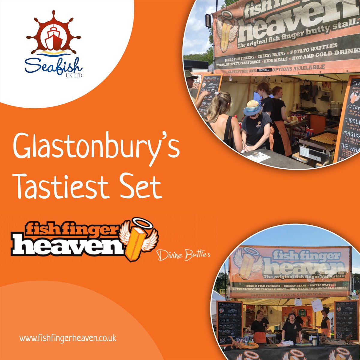 Seafish UK Ltd (@seafishukltd) on Twitter photo 🎪🎶 From the sea to the stage… well, almost!
We’re proud to be fuelling festival-goers this week with our delicious hake fish fingers, supplied to the one and only <a href="/fingerbutties/">Fish Finger Heaven</a>– making Glastonbury that little bit tastier. 🎪🎶 From the sea to the stage… well, almost!
We’re proud to be fuelling festival-goers this week with our delicious hake fish fingers, supplied to the one and only <a href="/fingerbutties/">Fish Finger Heaven</a>– making Glastonbury that little bit tastier.