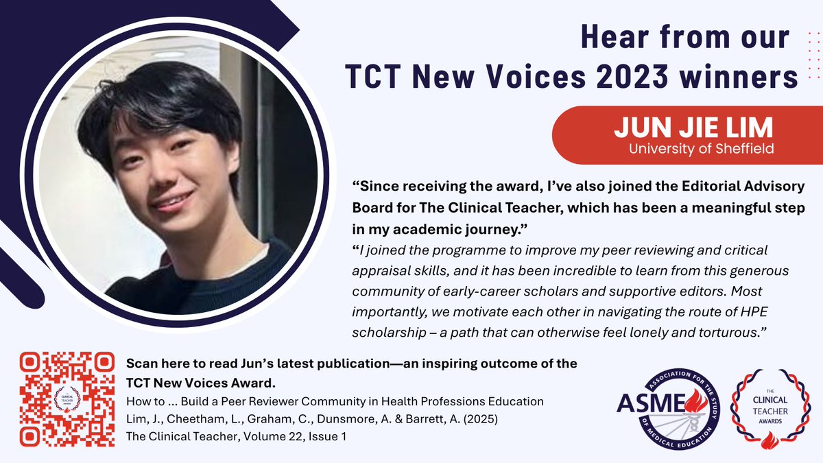 Unlock your potential! 🚀 
The TCT "New Voices in Health Professions Education" award application opens TODAY. Get inspired by previous award winners &amp; read their publication.
Apply ➡️ ow.ly/Iv5z50WflTw
Previous winners ➡️ow.ly/7XVZ50WflTx

Deadline: 15th September