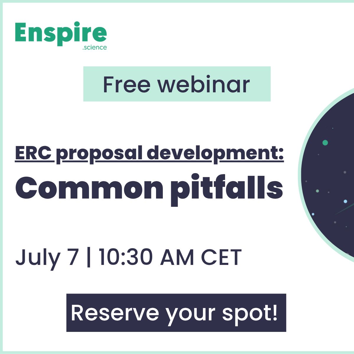 🎯 Applying for an ERC Grant? It takes more than great science—strategy matters.

🗓️ Join us on July 7 at 10:30 AM CET to learn the top mistakes applicants make and how to avoid them.

Boost your proposal’s chances!
🔗 buff.ly/IUIBCb0 
#ERCGrants #HorizonEurope