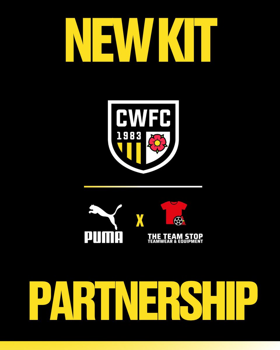 📢 Club Announcement! 📢 

Chorley Women FC are pleased to announce a new kit partnership with <a href="/PUMA/">PUMA</a> supplied by local Chorley retailer, <a href="/TheTeamStop/">The Team Stop</a> 

Puma will be kitting us out in a bespoke, gender specific kit ahead of the new season🖤💛 

Keep an eye out for our online shop