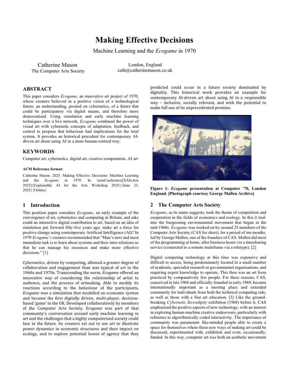 My paper for Creativity &amp; Cognition 2025, workshop on Explainable AI xaixarts.github.io/accepted-2025/…