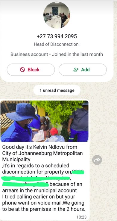 za_rocket's tweet photo. @CityofJoburgZA what is this? Is this a new scam? Accounts are all upto date https://t.co/cU8rc50nhO