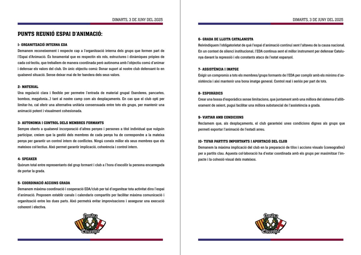 Punts clau presentats al club.