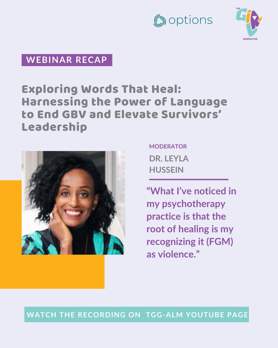 The Girl Generation (@thegirlgen) on Twitter photo What a privilege to listen, learn, and reflect with some of the most powerful voices in the global movement to end FGM:
🎙 Dr. Fatou Baldeh MBE founder <a href="/WomenInLiberat1/">Women In Liberation and Leadership-WILL</a>
🎙 Mariya Taher Co-founder <a href="/sahiyovoices/">Sahiyo</a>
🎙 Zeitun Mohamed founder <a href="/northernaidDA/">Northern Aid Development Agency (NADA)</a>
đź—Ł Moderated by What a privilege to listen, learn, and reflect with some of the most powerful voices in the global movement to end FGM:
🎙 Dr. Fatou Baldeh MBE founder <a href="/WomenInLiberat1/">Women In Liberation and Leadership-WILL</a>
🎙 Mariya Taher Co-founder <a href="/sahiyovoices/">Sahiyo</a>
🎙 Zeitun Mohamed founder <a href="/northernaidDA/">Northern Aid Development Agency (NADA)</a>
đź—Ł Moderated by