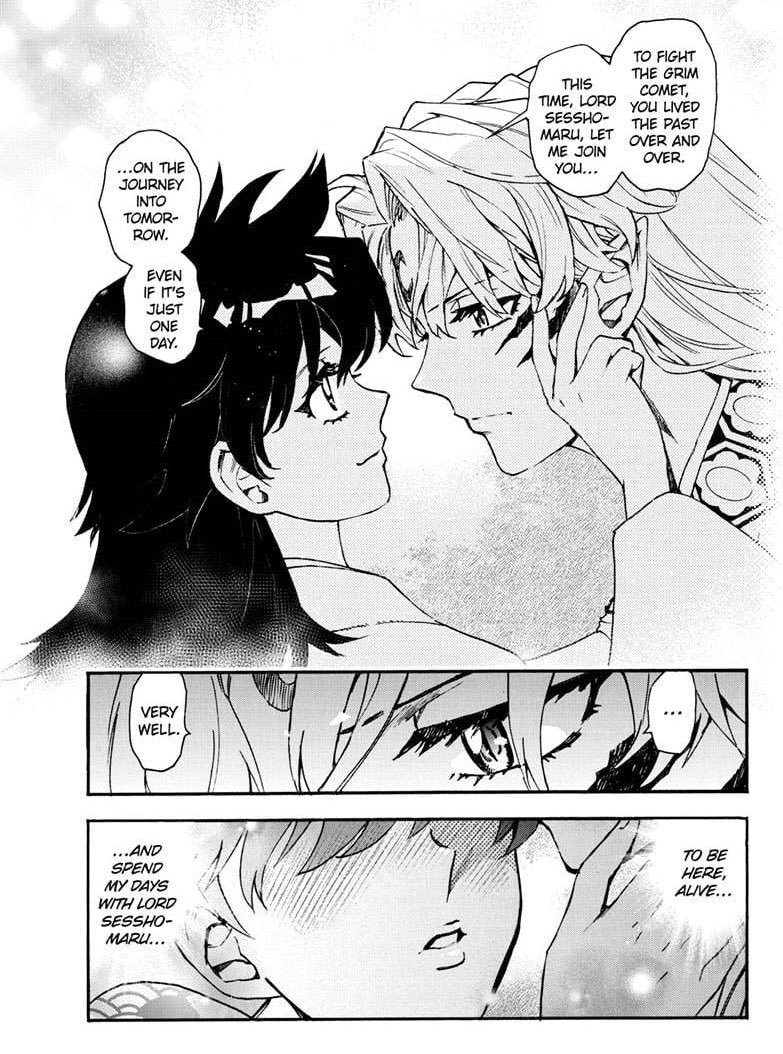 I love that everyone is setting off to another adventure! The girls off to somewhere (to train), and Rin and Sesshomaru to another (fighting evil demons and 2nd honeymoon) 🥹❤️❤️❤️

#sessrin
#yashahime