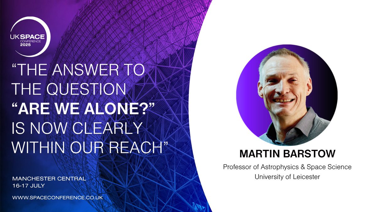 UK Space Conference (@ukspaceconf) on Twitter photo โThe answer to โAre we alone?โ is now within our reach.โ Prof. Martin Barstow joins #UKSC2025 to explore why space exploration must serve all of us.
16โ17 July | Manchester | Book now: spaceconference.co.uk
<a href="/spacegovuk/">UK Space Agency</a> , <a href="/uniofleicester/">University of Leicester</a> , <a href="/SpaceParkLeic/">Space Park Leicester</a>, <a href="/theAstroAgency/">AstroAgency</a> โThe answer to โAre we alone?โ is now within our reach.โ Prof. Martin Barstow joins #UKSC2025 to explore why space exploration must serve all of us.
16โ17 July | Manchester | Book now: spaceconference.co.uk
<a href="/spacegovuk/">UK Space Agency</a> , <a href="/uniofleicester/">University of Leicester</a> , <a href="/SpaceParkLeic/">Space Park Leicester</a>, <a href="/theAstroAgency/">AstroAgency</a>