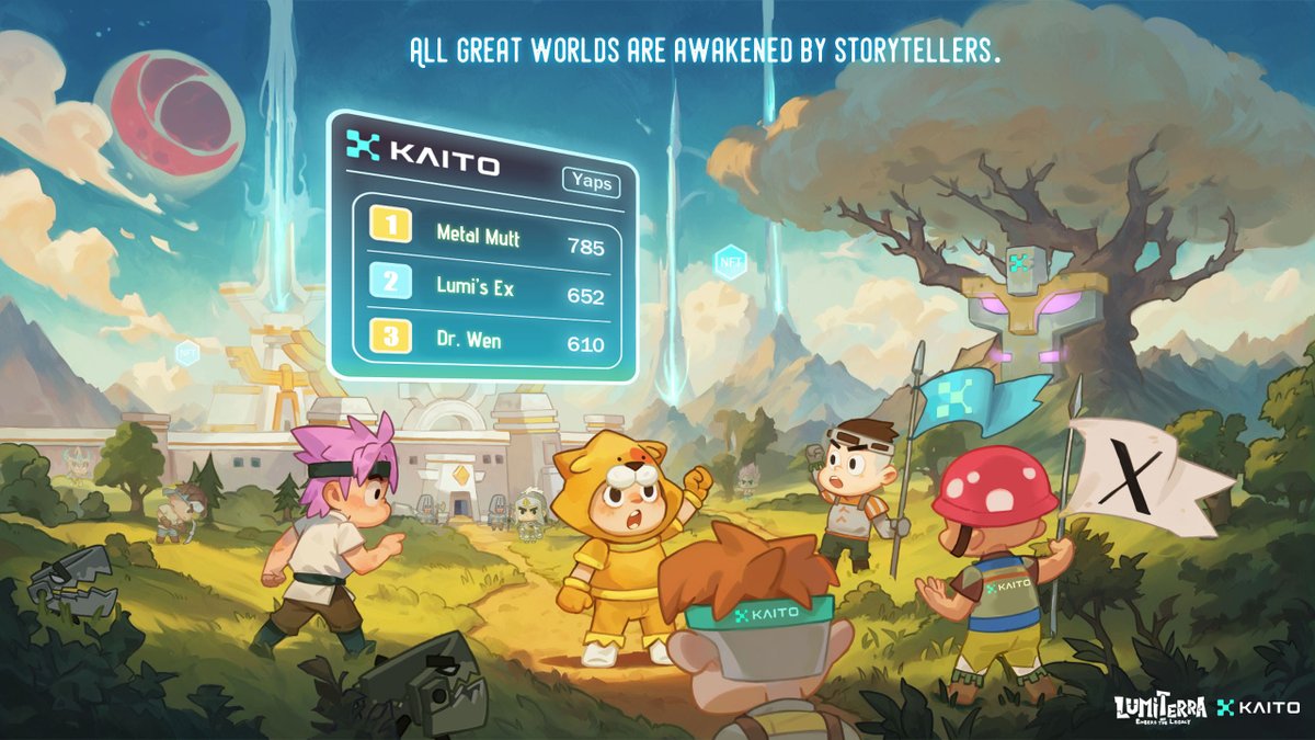 🗣️🎮 Lumiterra is now live on the <a href="/KaitoAI/">Kaito AI 🌊</a>  Yapper Leaderboard!

Love Web3 games? We all do.
But let’s be real—when was the last time a game made it onto a leaderboard in this space?
While infra bros and token charts steal the spotlight...
Gamers? 
It’s time to change that.
It’s