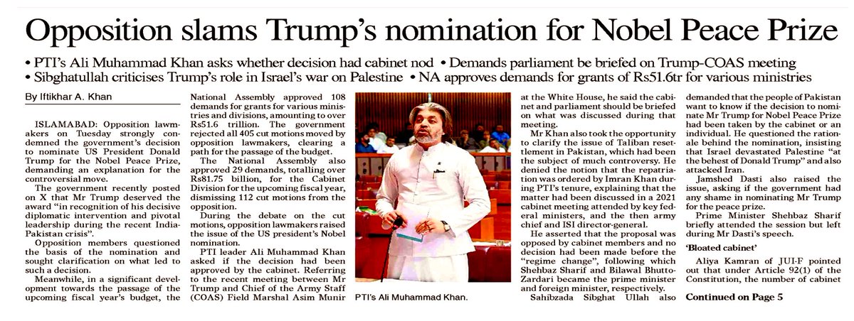 In today’s Dawn. 
25.6.25
