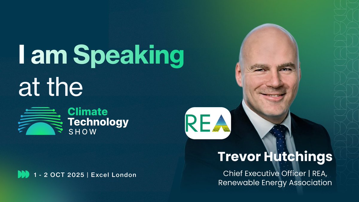 REA (@reassociation) on Twitter photo 🗣️ REA CEO Trevor Hutchings will be speaking at the Climate Technology Show 2025. 
Trevor will be sharing insights and connecting with fellow leaders driving Innovation in climate tech.
Register here to join the conversation: tinyurl.com/kzuuvdwv 🗣️ REA CEO Trevor Hutchings will be speaking at the Climate Technology Show 2025. 
Trevor will be sharing insights and connecting with fellow leaders driving Innovation in climate tech.
Register here to join the conversation: tinyurl.com/kzuuvdwv