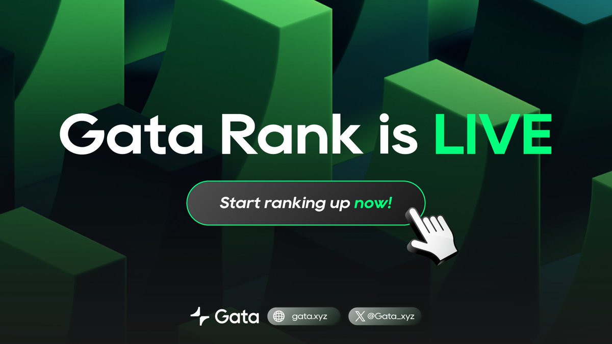 🚀 Big update on Gata — Gata Rank is now LIVE!
Every Intelligence Point you earn now levels up your Rank. 

The more you contribute, the higher you climb ✨

Time to power up your decentralized AI journey : 
app.gata.xyz/dataAgent