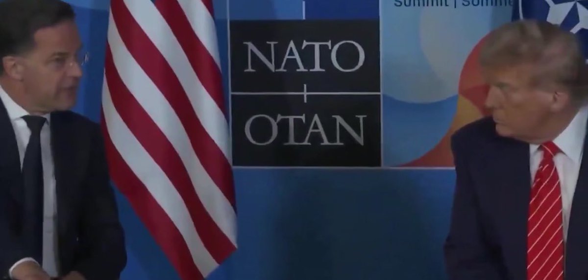 🇺🇸👀 Rutte to Trump:

"I just want to commend you for your decisive action in Iran. You are a strong man, but you are also a man of peace. The fact that you have now also succeeded in achieving this ceasefire... I really want to commend you for that."
