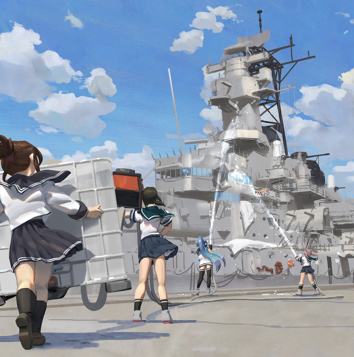 吹雪(艦隊これくしょん) ,電(艦隊これくしょん) ,漣(艦これ) 「」|YeFan 葉凡のイラスト