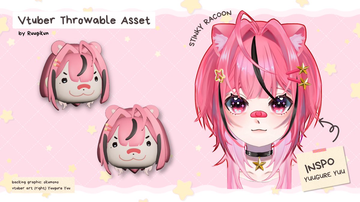 did a chibi throwable asset for #YuugureArt 🦝🩷 using blender

shes so cutey