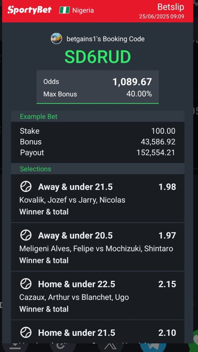 WE ARE WINNING TODAY🔥🔥🔥
1K &amp; 4.5K ODDS TENNIS
Dont miss Edits on Telegram
t.me/BETGAINS11