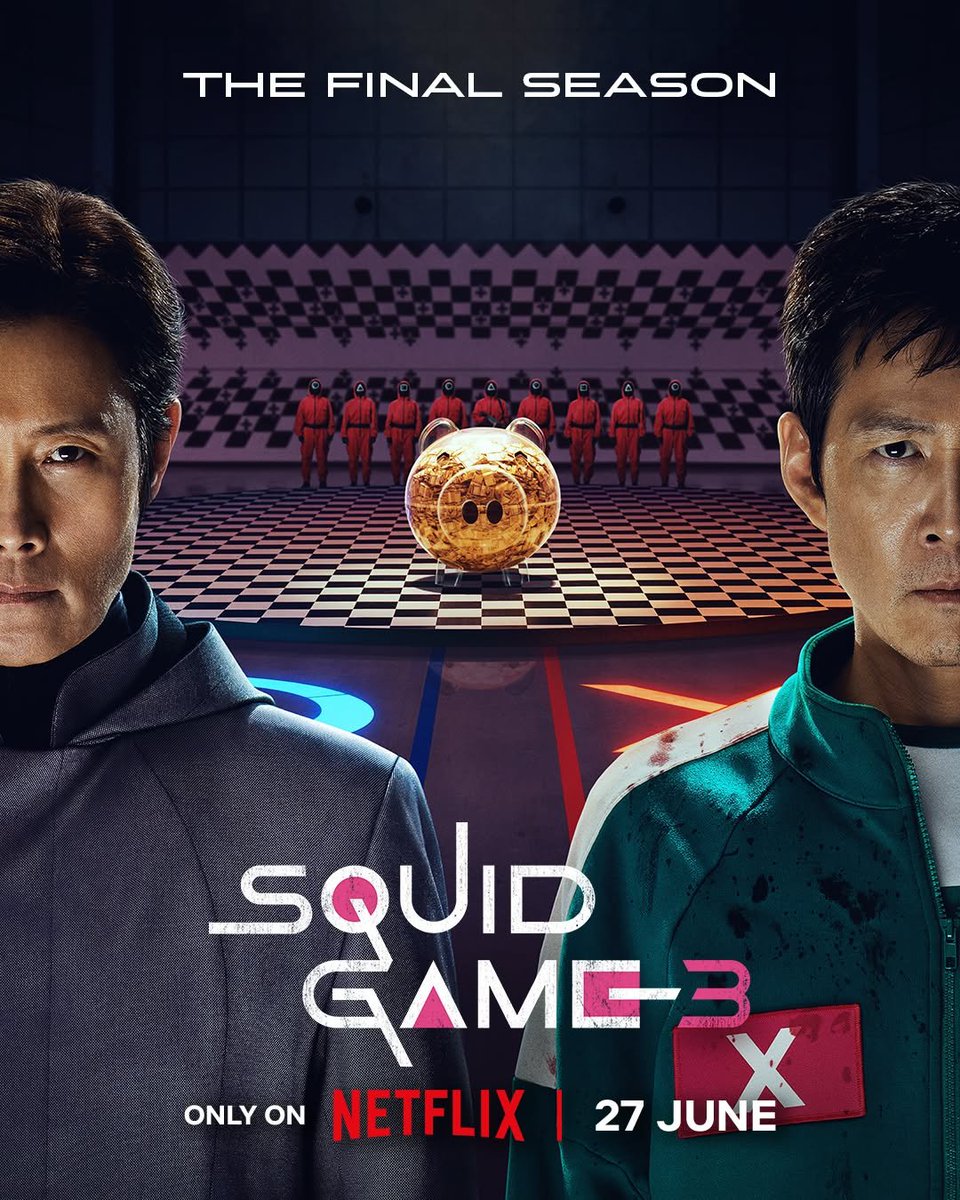 AllInOneOTT's tweet photo. Netflix Series #SquidGameS3 Streaming From 27th June On #Netflix.
Starring: #LeeJungJae, #LeeByungHun, #YimSiWan, #KangHaNeul, #WiHaJun, #ParkGyuYoung, #ParkSungHoon, #LeeJinUk, #KangAeSim & More.
Created By #HwangDongHyuk.
#SquidGameOnNetflix #SquidGameSeason3 #AllInOneOTT https://t.co/K9NYg6Kc38