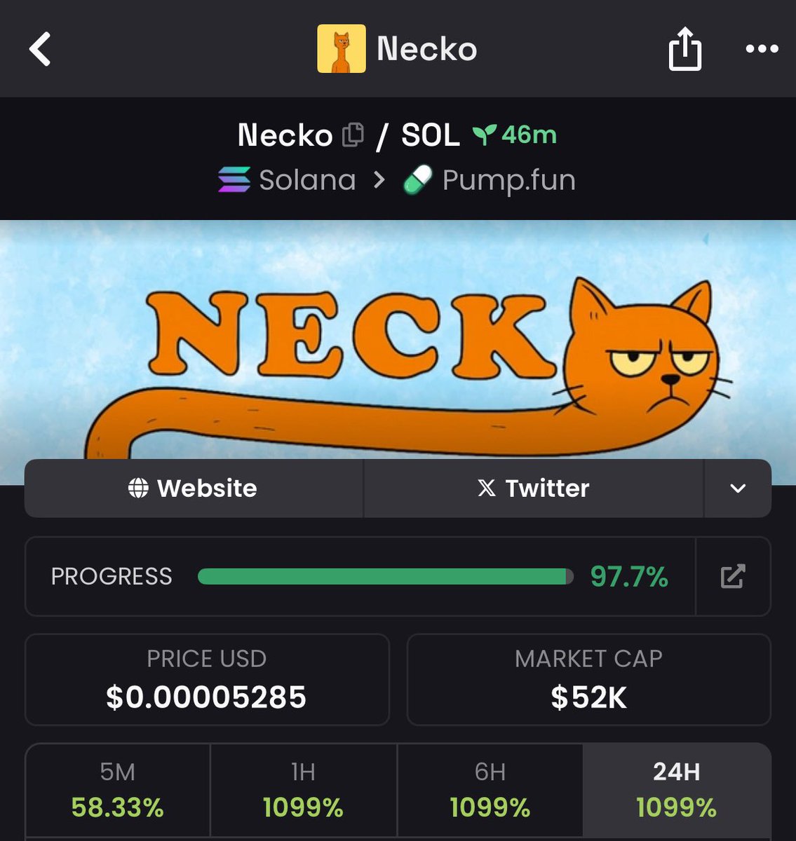 TwipsX's tweet photo. Call $NECKO in the “Twips call” community since $20k market cap, and now it already did a 2x.

This can go even further. 

Send it! 🚀

CA: 7qT3RJ3BUURbqUWxJzFXnN7v56ZpSWhNpw2eAWDupump https://t.co/uCflzCjhrX