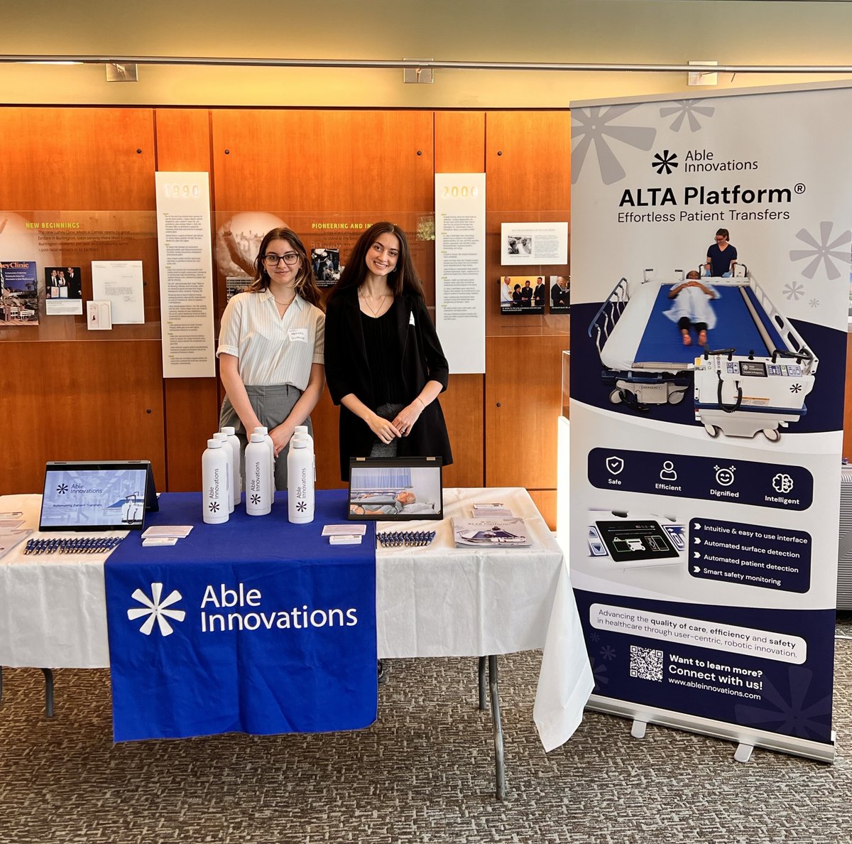 AbleInnovation's tweet image. We were proud to take part in the official launch of @LaheyHospital Innovation Hub at the AI in Action – Transforming Healthcare through Innovation event in Burlington, MA.
#tech #robotics #innovation #healthcare #safepatienthandling #event #nurses