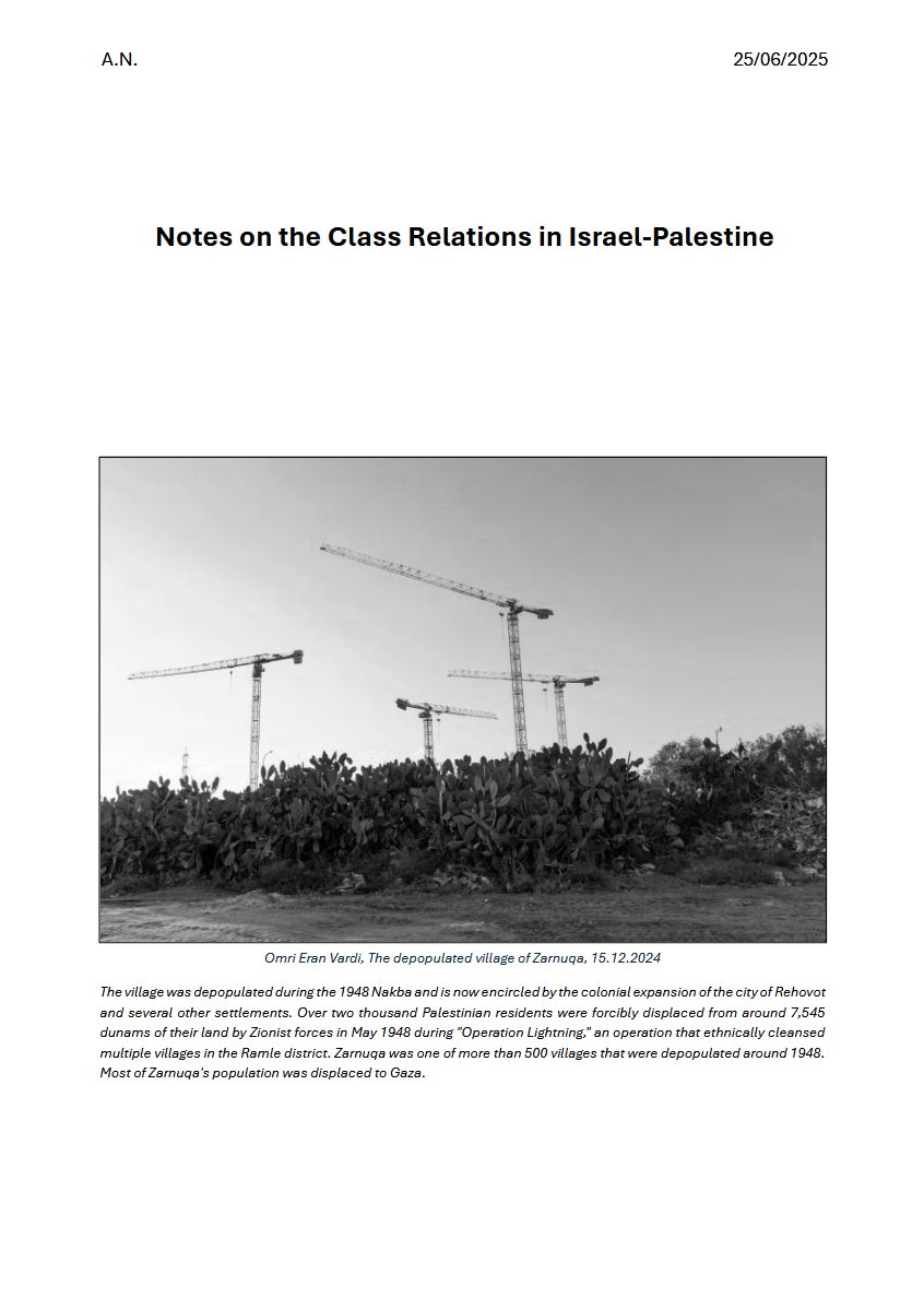 fan2Lissitzky's tweet image. I've put together some notes and excerpts on the class relations in Israel-Palestine. You can download the pdf here : mega.nz/file/8Jw0VLpR#…
