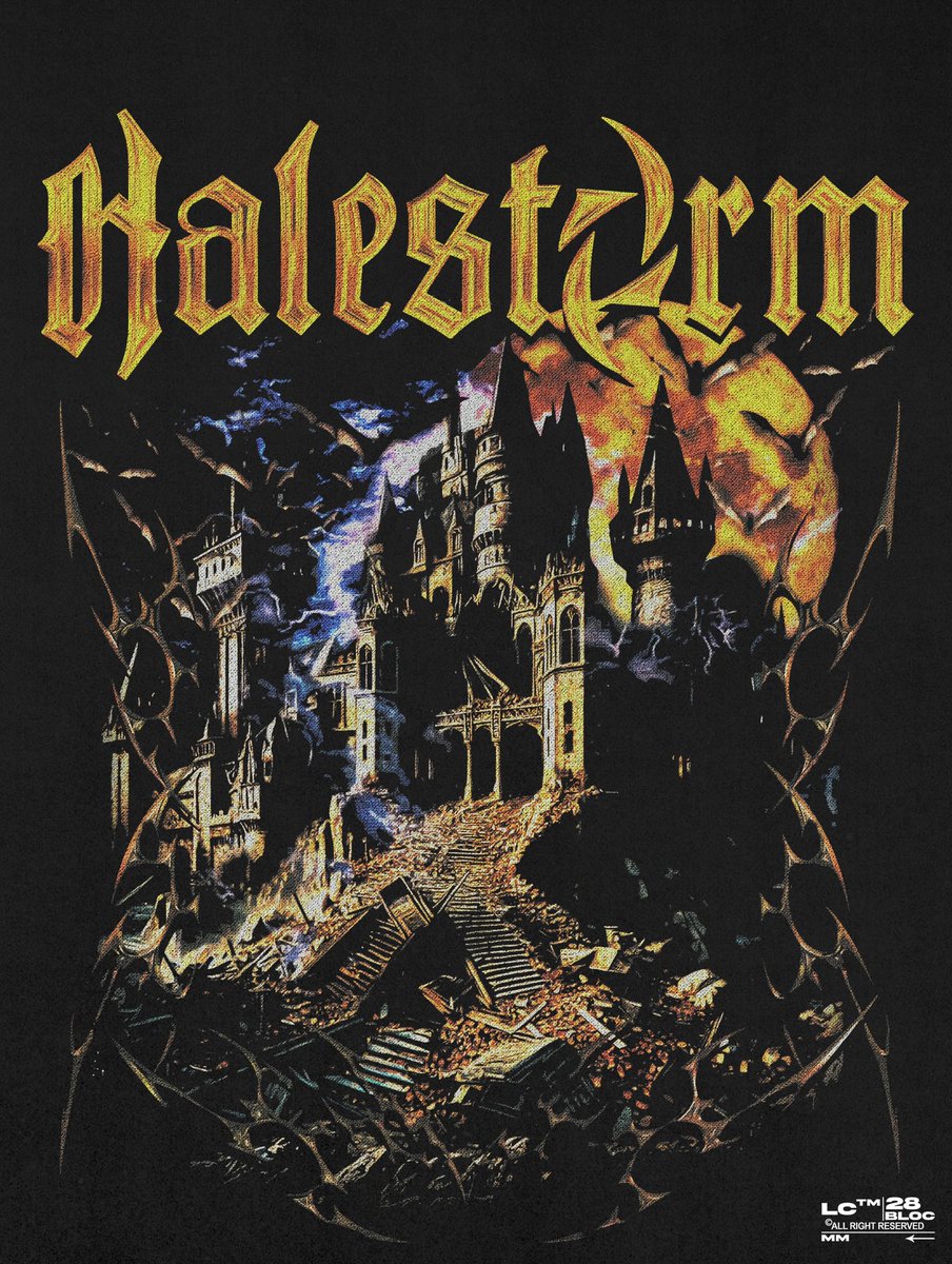 28Bloc's tweet photo. Merch design for Halestorm available at their current tour 🦇🌕 https://t.co/ycGyDfBRSA