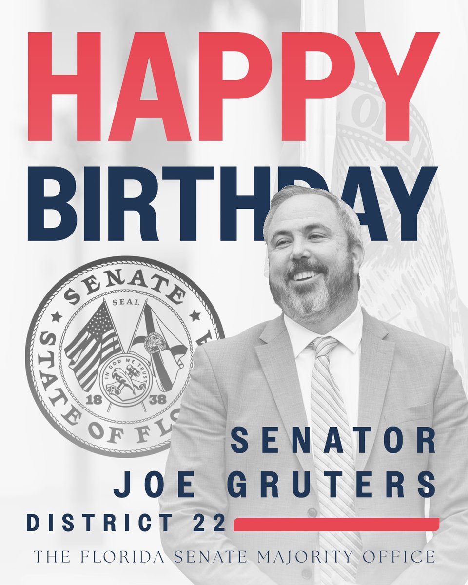 FLSenateGOP's tweet image. Happy Birthday Senator @JoeGruters! Another year older, another year wiser!