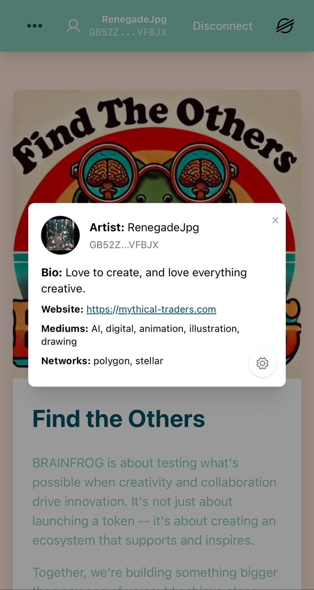 After registering with BRAINFROG’s #Soroban art competition contract. 
Artist can view and edit their profile using the dapp to update the info on the contract.