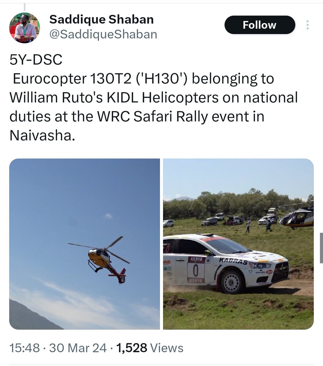 SaharaWire's tweet photo. ❗🇰🇪Panic at Kenya's state house after protestors plan to breach the gates.

Helicopter belonging to Kenya's President William Ruto seen evacuating residents from State House.

Flight radar and analysis https://t.co/cskVYYSOde