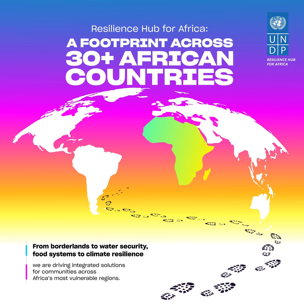 UNDPResilience's tweet image. A footprint across 30+ African countries 🌍
From borderlands to water security, food systems & climate resilience— we’re driving solutions where they’re needed most. Together with partners, we’re building a more resilient Africa. #ResilientAfrica