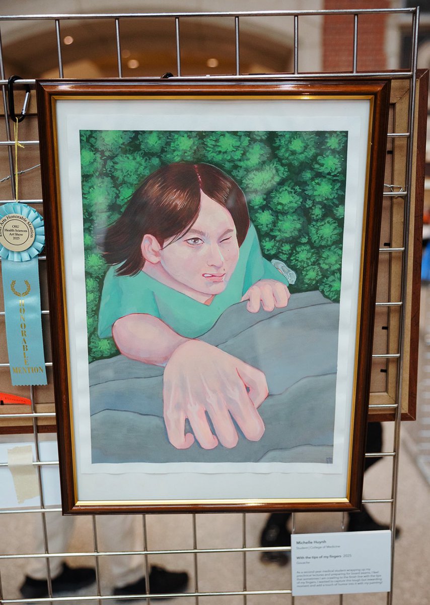 Today’s #medarts feature and 2025 Health Sciences Art Show honorable mention is “With the Tip of My Fingers” by @ohiostatemed student Michelle Huynh. #humanisminmedicine #studentlife