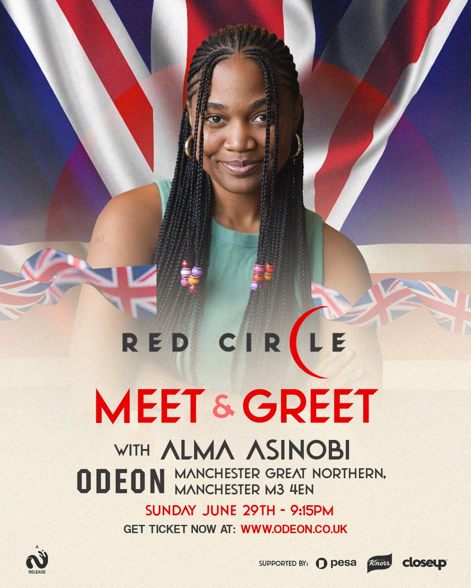 Kiki Mordi (@kikimordi) on Twitter photo If you’re in Manchester on Sunday you can watch Red Circle with <a href="/almaasinobi/">Alma Asinobi</a>
Get your tickets here odeon.co.uk/films/red-circ… If you’re in Manchester on Sunday you can watch Red Circle with <a href="/almaasinobi/">Alma Asinobi</a>
Get your tickets here odeon.co.uk/films/red-circ…