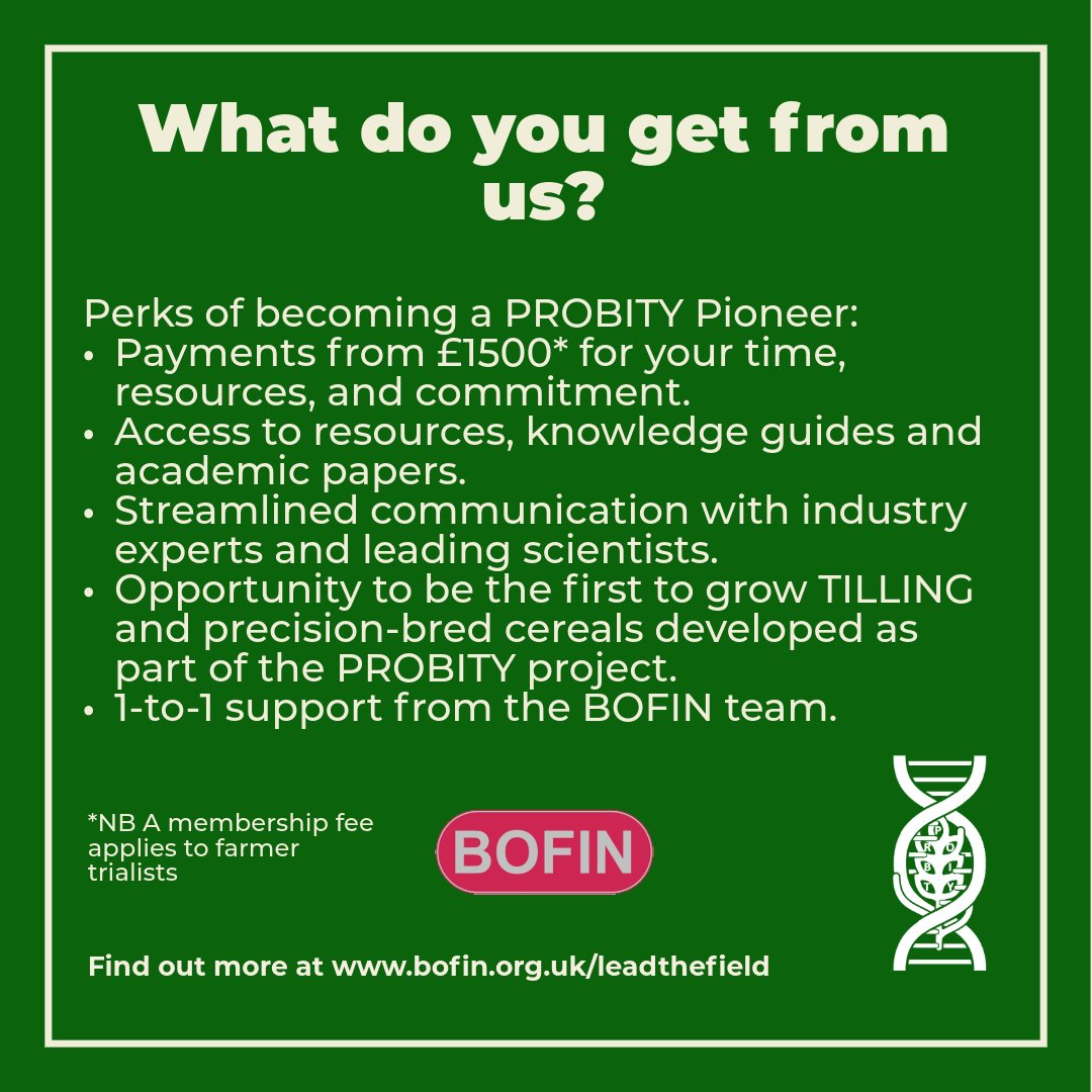 bofinfarmers's tweet photo. 🌾Lead the Field as a PROBITY Pioneer!
Are you ready to be at the forefront of agricultural innovation? Join BOFIN’s PROBITY project & help lead the field in the first-ever farmer-led trials of precision-bred cereals on commercial UK farms. Ready to #leadthefield? https://t.co/ovMlbLMrWD
