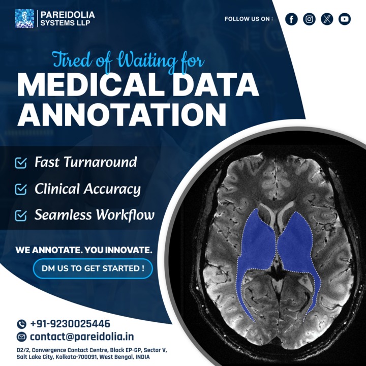 pareidoliallp's tweet image. 🚀Accelerate Your 𝗛𝗲𝗮𝗹𝘁𝗵𝗰𝗮𝗿𝗲 𝗔𝗜 𝗣𝗿𝗼𝗷𝗲𝗰𝘁𝘀 𝘄𝗶𝘁𝗵 𝗣𝗿𝗲𝗰𝗶𝘀𝗶𝗼𝗻 𝗔𝗻𝗻𝗼𝘁𝗮𝘁𝗶𝗼𝗻!
📩 contact@pareidolia.in
🌐 pareidolia.in
📱 +91 9230025446
.
#MedicalDataAnnotation #HealthcareAI #DataAnnotationServices #ClinicalAI #RadiologyAnnotation