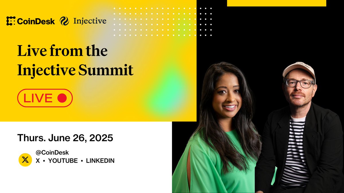 🎥 Join us here tomorrow from 1p.m. - 3p.m. EDT as we bring you interviews live from @Injective Summit! 

We'll be speaking with some of the biggest names in TradFi and Web3.