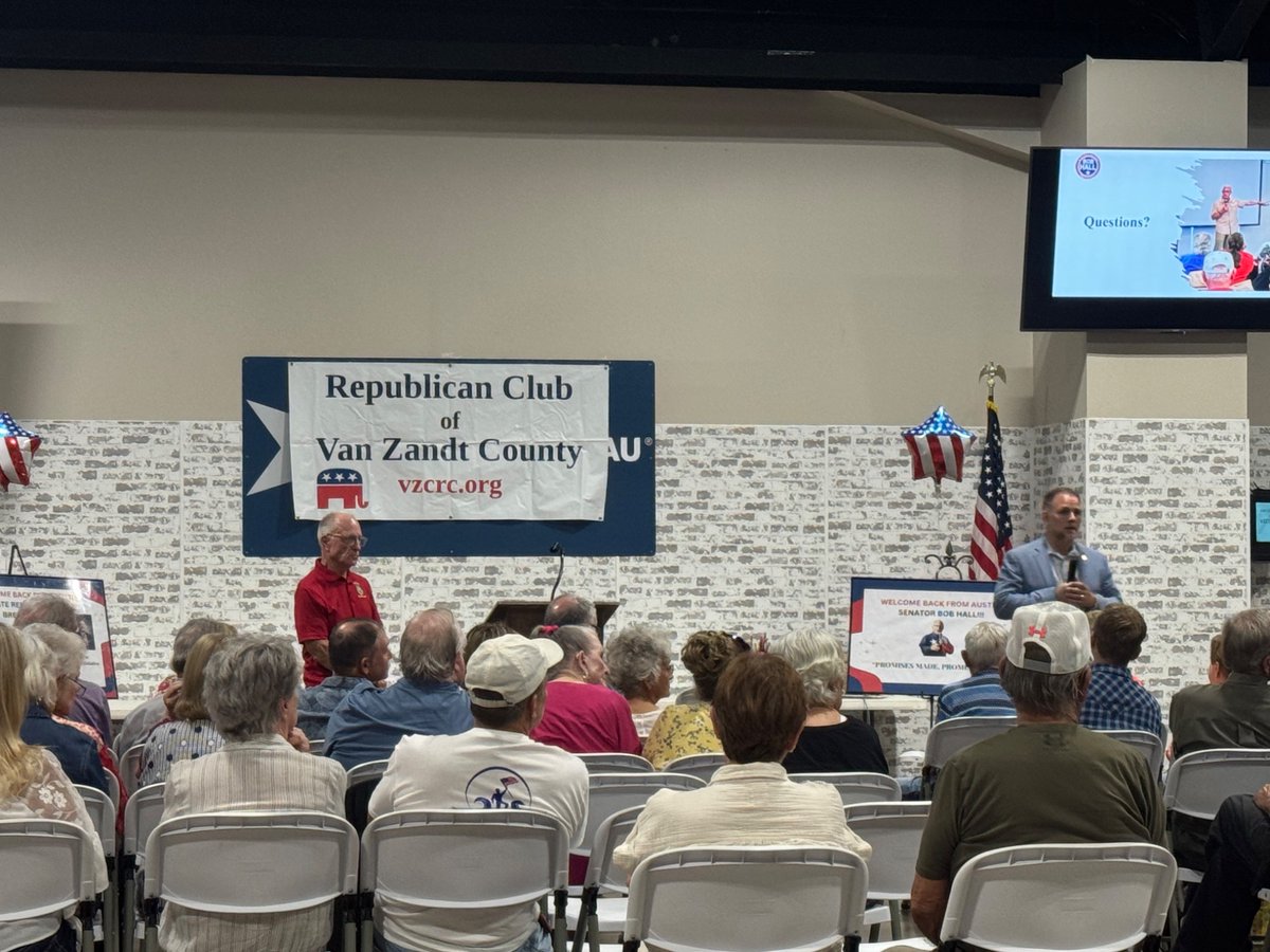 BrentMoneyTX's tweet image. Monday night was a full house at the Republican Club of Van Zandt County, where Senator Bob Hall and I gave a recap of the 89th legislative session. I’m incredibly grateful to share a county with a stalwart conservative like Senator Hall. He’s been a leading voice on many key…