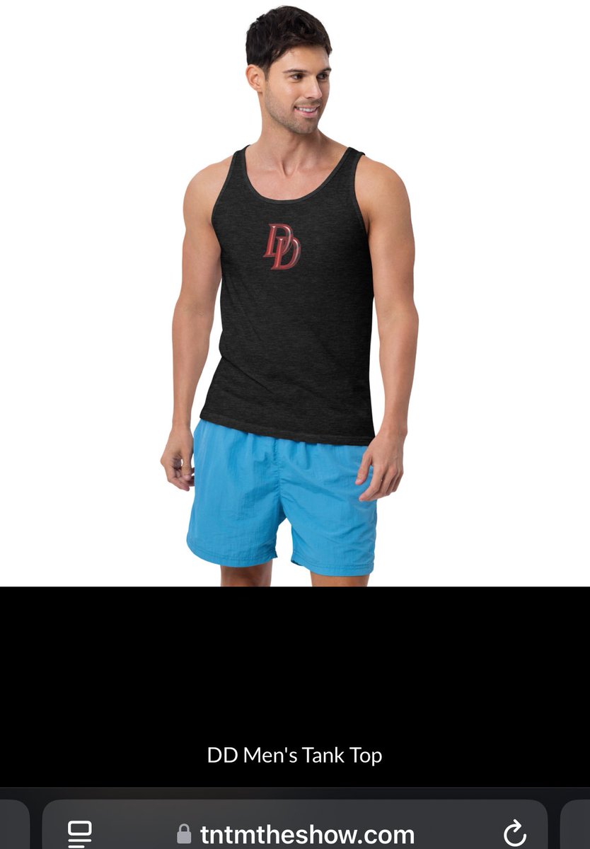 Last week for this DD Men's Tank Top  ON SALE with FREE SHIPPING! tntmtheshow.com/p/store.html?m… The perfect Tank Top for any and all DAREDEVIL nerds! 5% of our profit to Charity Of the Month <a href="/TrevorProject/">The Trevor Project</a> 
#Daredevil #DD
