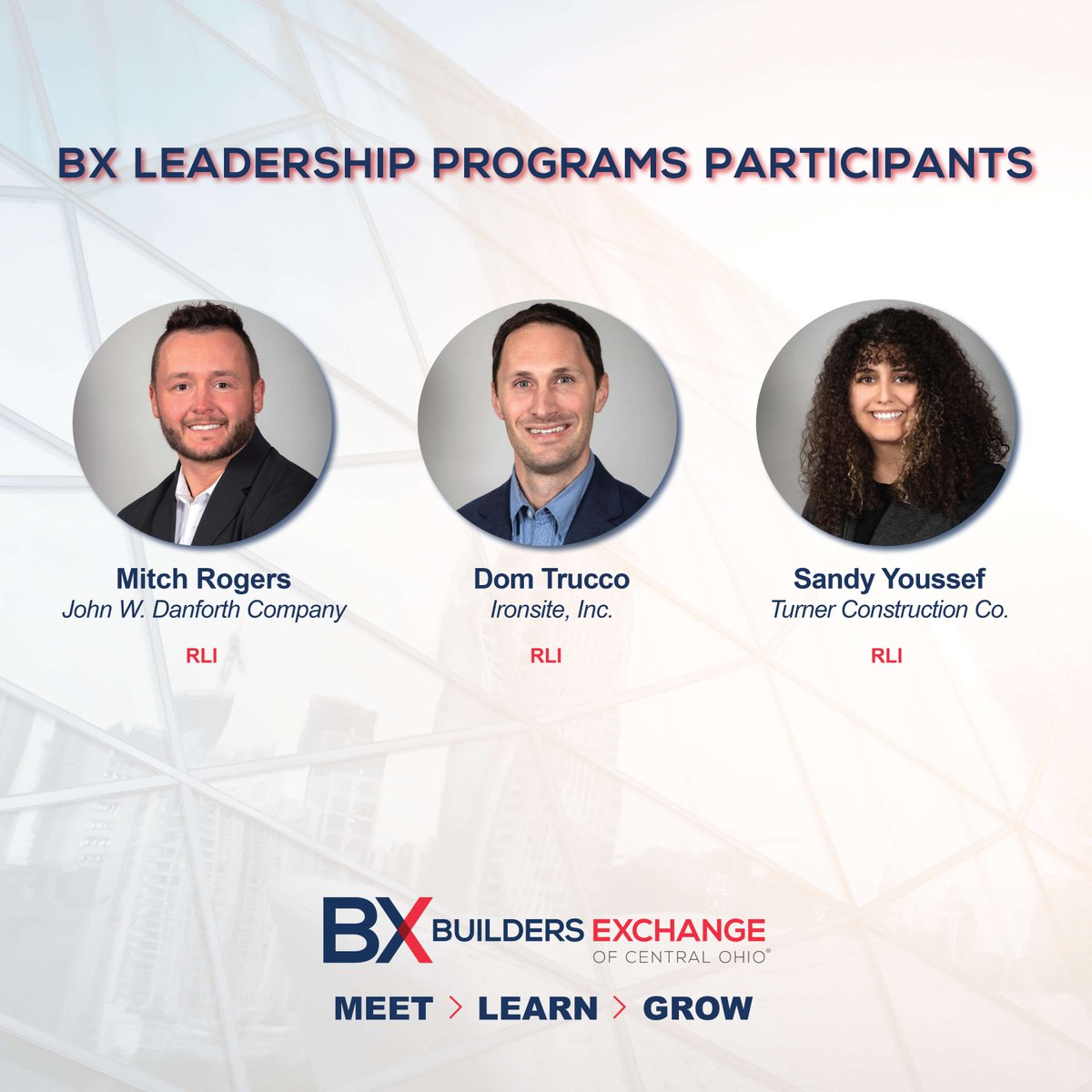 Builders Exchange (@bxofcentralohio) on Twitter photo Meet the 2025 BX Leadership Program Participants!
LEARN MORE: ow.ly/6sG950W4748
<a href="/BXofCentralOhio/">Builders Exchange</a> <a href="/jwdanforth/">Danforth</a> @ironsiteinc <a href="/Turner_Ohio/">Turner Const Co-OHIO</a> #Construction #Leadership #FieldLeadership #BXCentralOhio #RLI #RisingLeaders Meet the 2025 BX Leadership Program Participants!
LEARN MORE: ow.ly/6sG950W4748
<a href="/BXofCentralOhio/">Builders Exchange</a> <a href="/jwdanforth/">Danforth</a> @ironsiteinc <a href="/Turner_Ohio/">Turner Const Co-OHIO</a> #Construction #Leadership #FieldLeadership #BXCentralOhio #RLI #RisingLeaders